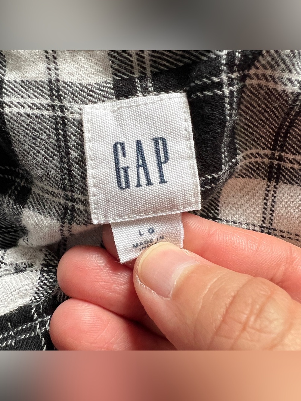 GAP Plaid Flannel Drop Waist Shirt Dress Cottage Preppy Minimalist Indie Sz L - Picture 2 of 8